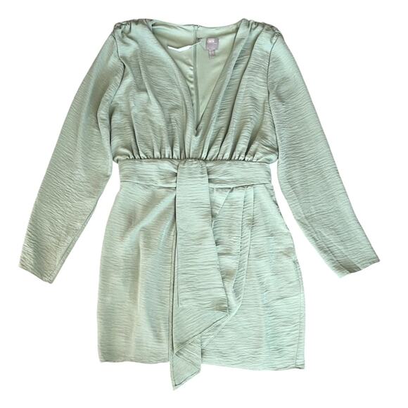 ASOS Design Women’s Green Plunge Mini Dress With Wrap Drape Skirt Size 10 - Picture 10 of 11